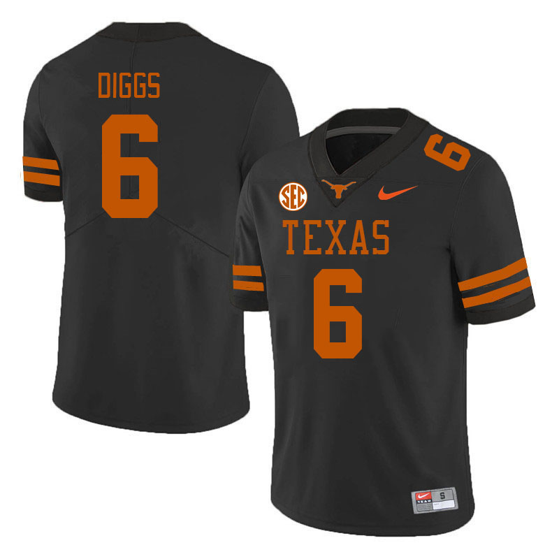 # 6 Quandre Diggs Texas Longhorns Jerseys Football Stitched-Black
